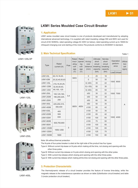 MCCB LKM1 technical parameter PDF File